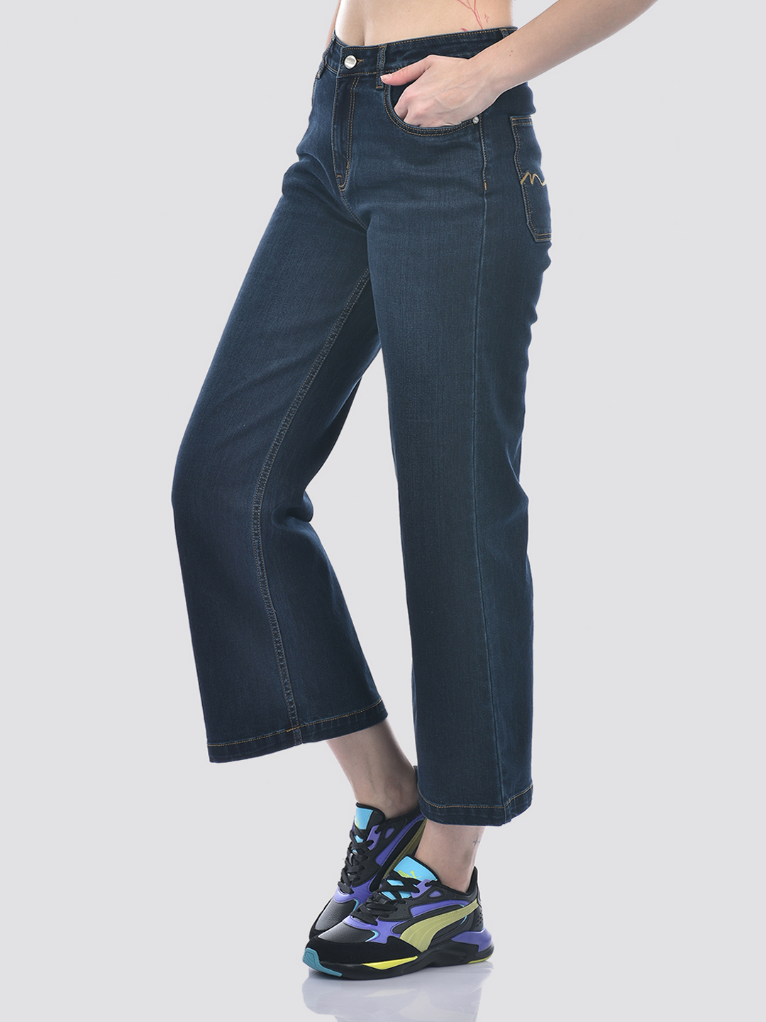 Numero Uno Women Dark Blue Wide Leg Sustainable Jeans
